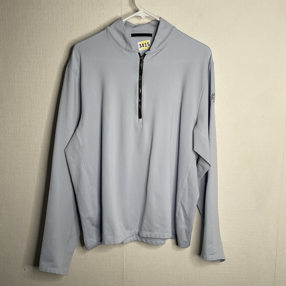 Greyson Sequoia Shirt Men's Large Blue Performance Quarter Zip Golf Worn once